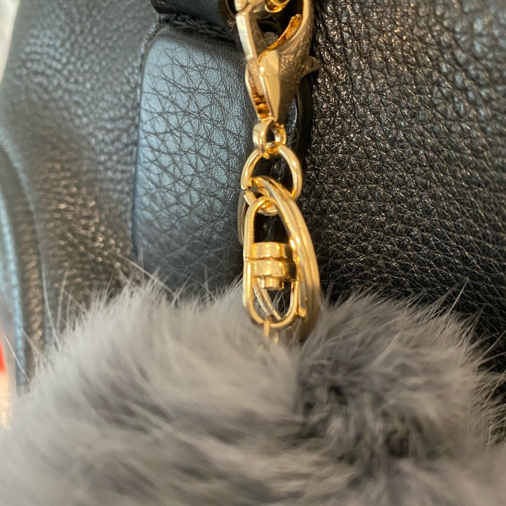 π 3 for $75 π Gray Rabbit Fur Keychain - Picture 3 of 4